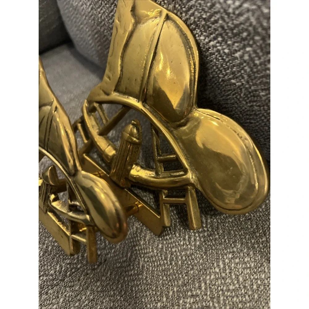 Brass Firefighter Mail Holder Tray Desk Art Helmets Ladders Hydrants
